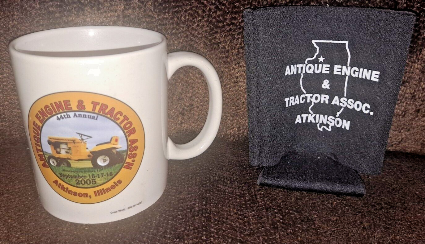 Antique Engine & Tractor Association Atkinson Illinois mug & kozie Sept 2005