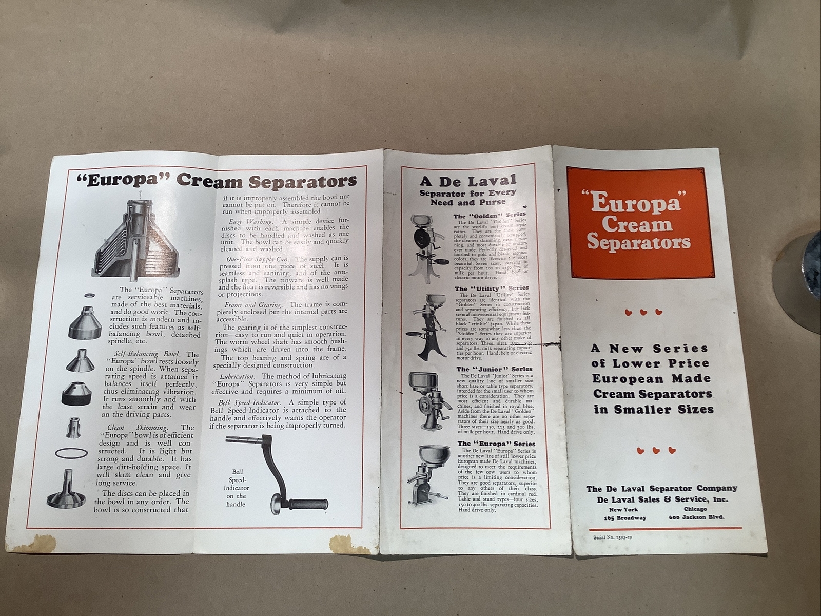 1930s Europa Brochure De Laval Separator INV-P0541
