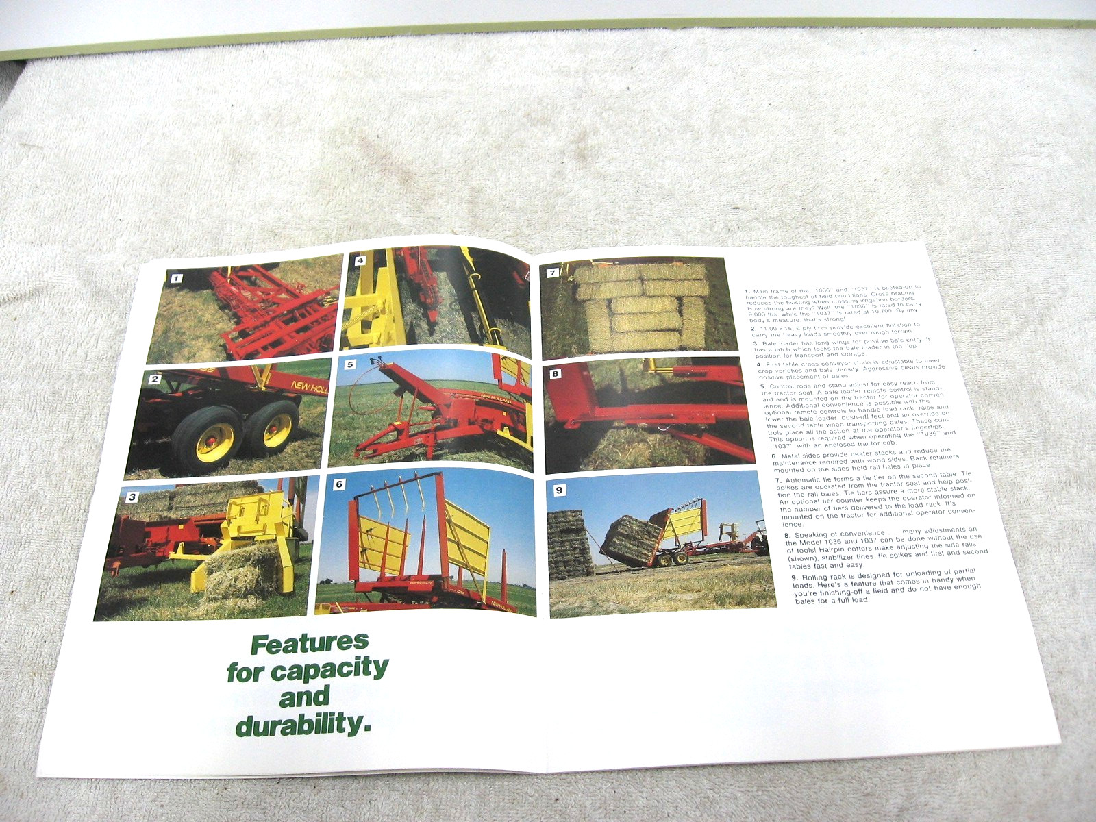 VINTAGE 1980 NEW HOLLAND SELF PROPELLED AUTOMATIC BALE WAGON BROCHURE 1002 1068