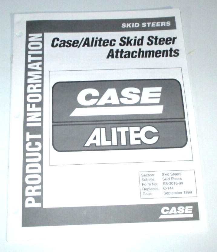 Case Alitec Skid Steer Loader Attachments Product Information Manual Brochure