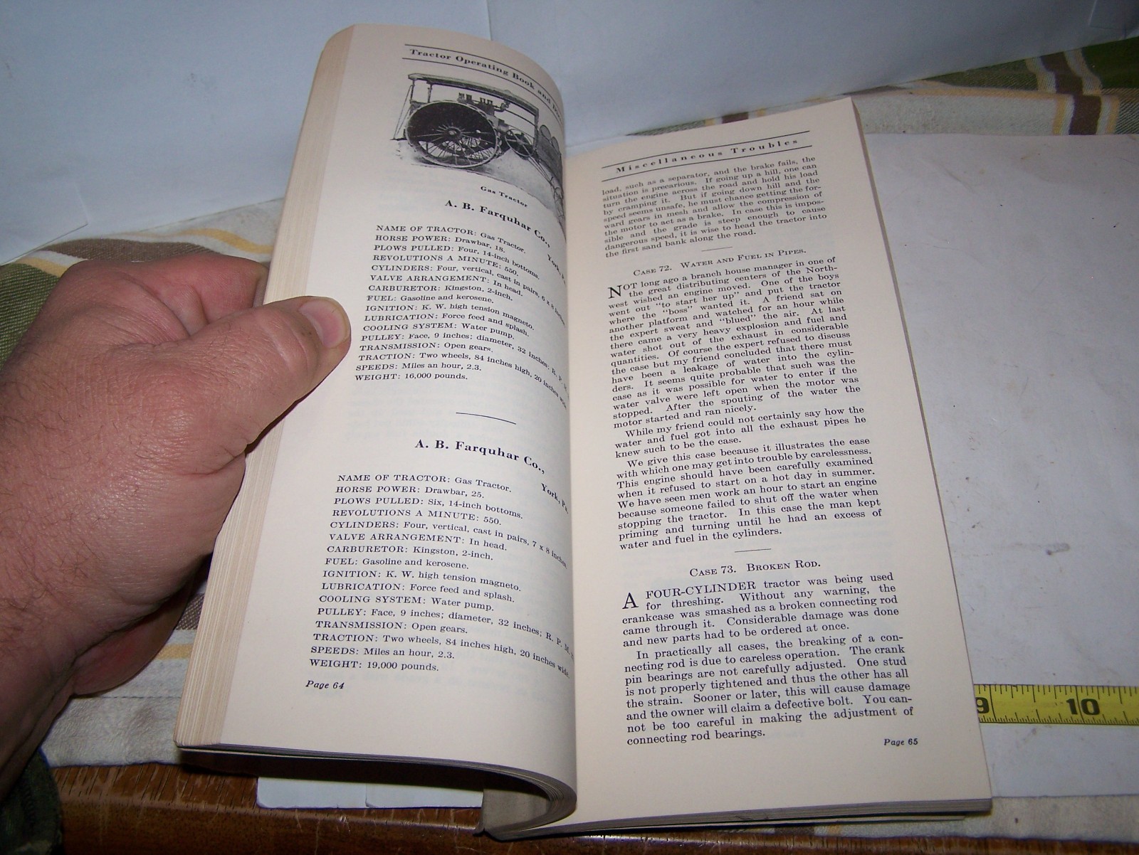 1919 TRACTOR OPERATING BOOK DIRECTORY Catalog Hit Miss Engine Magneto Oiler