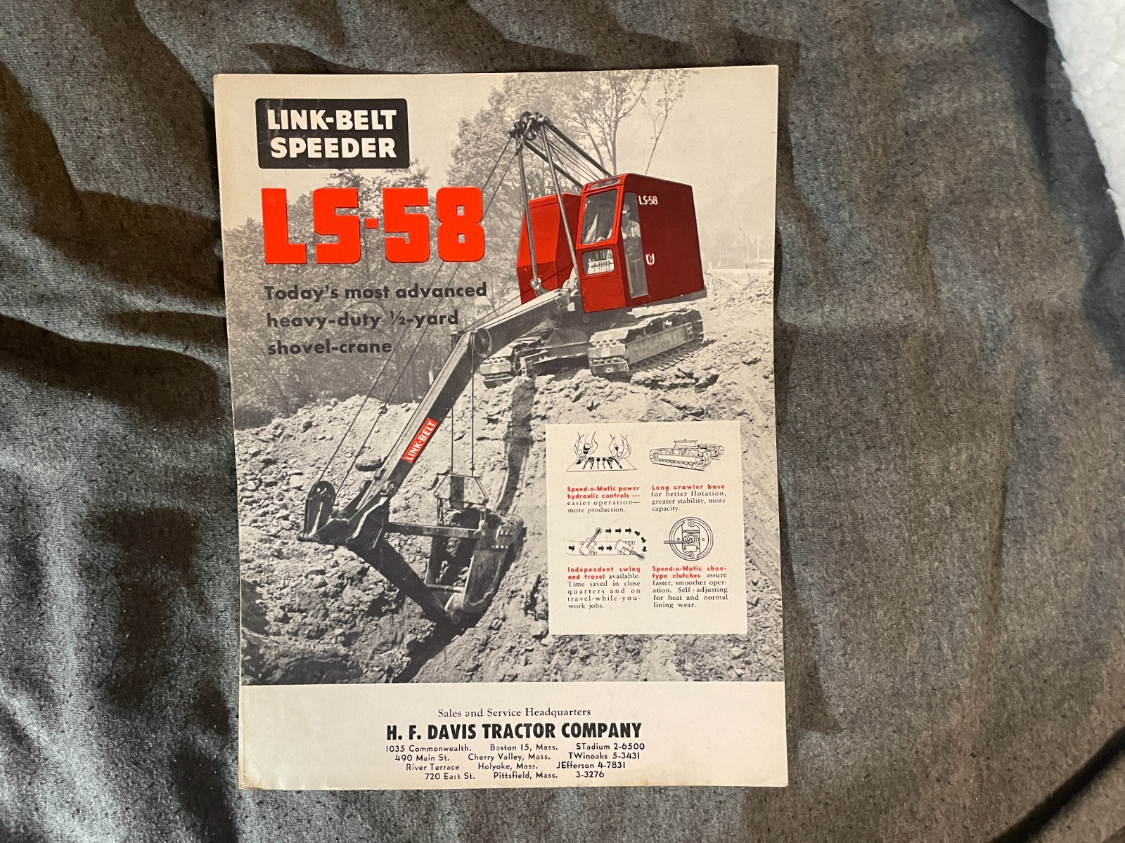 1950&rsquo;s Link Belt Speeder LS 58 1/2 Yard Shovel Crane Brochure Vintage