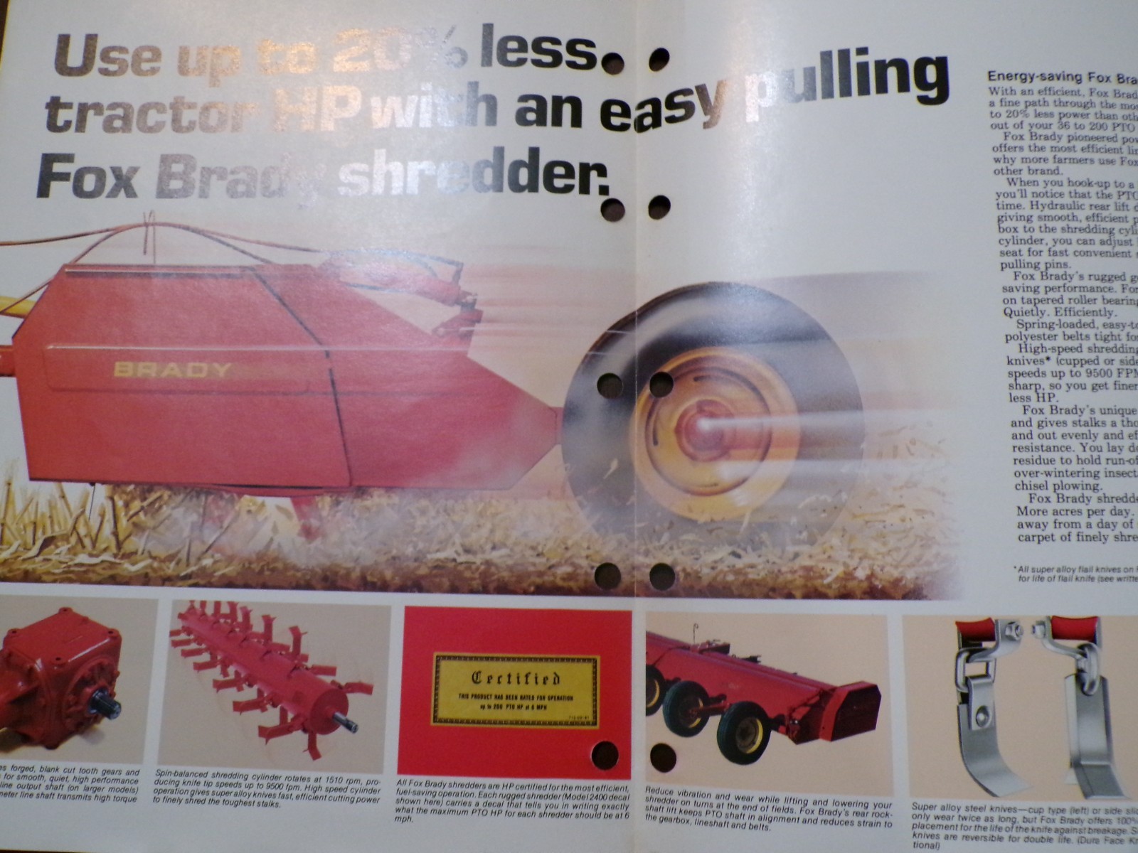 Fox Brady Shredders, Plow, Blower Sales Brochures, 4 items