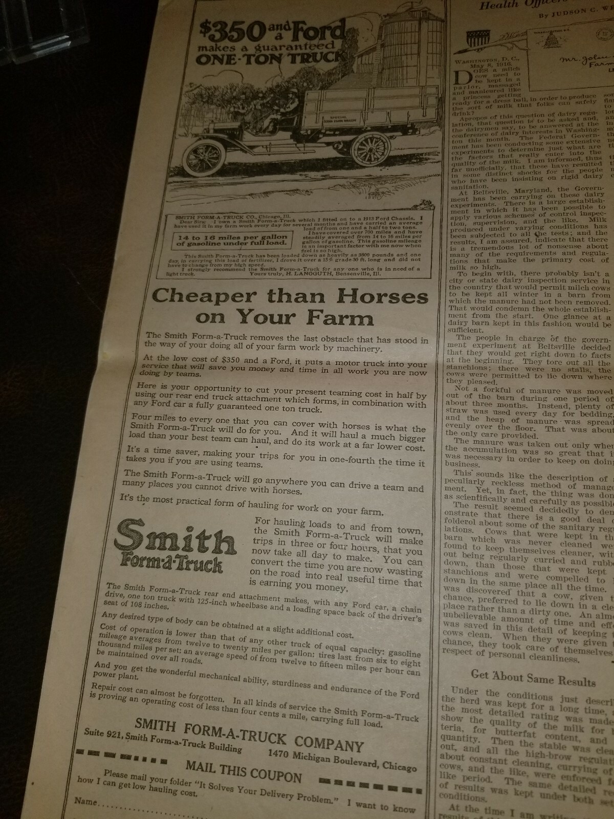 FARM and FIRESIDE The National Farm Paper 1916 Ram Head Birch Motors Da Laval