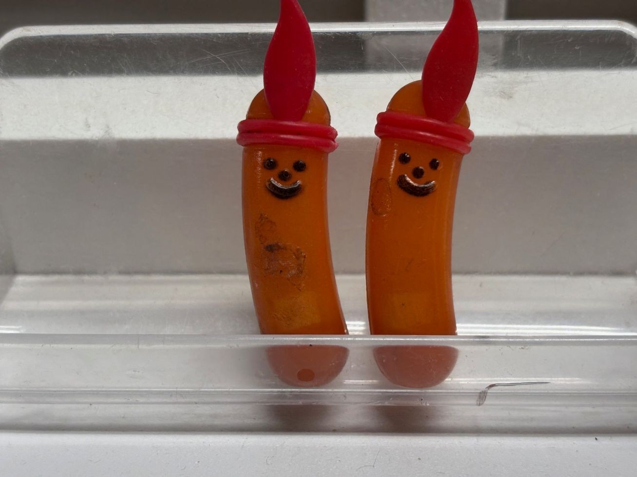 Rath Promo Hotdog Toy Whistles (TWO) with Red Feathers
