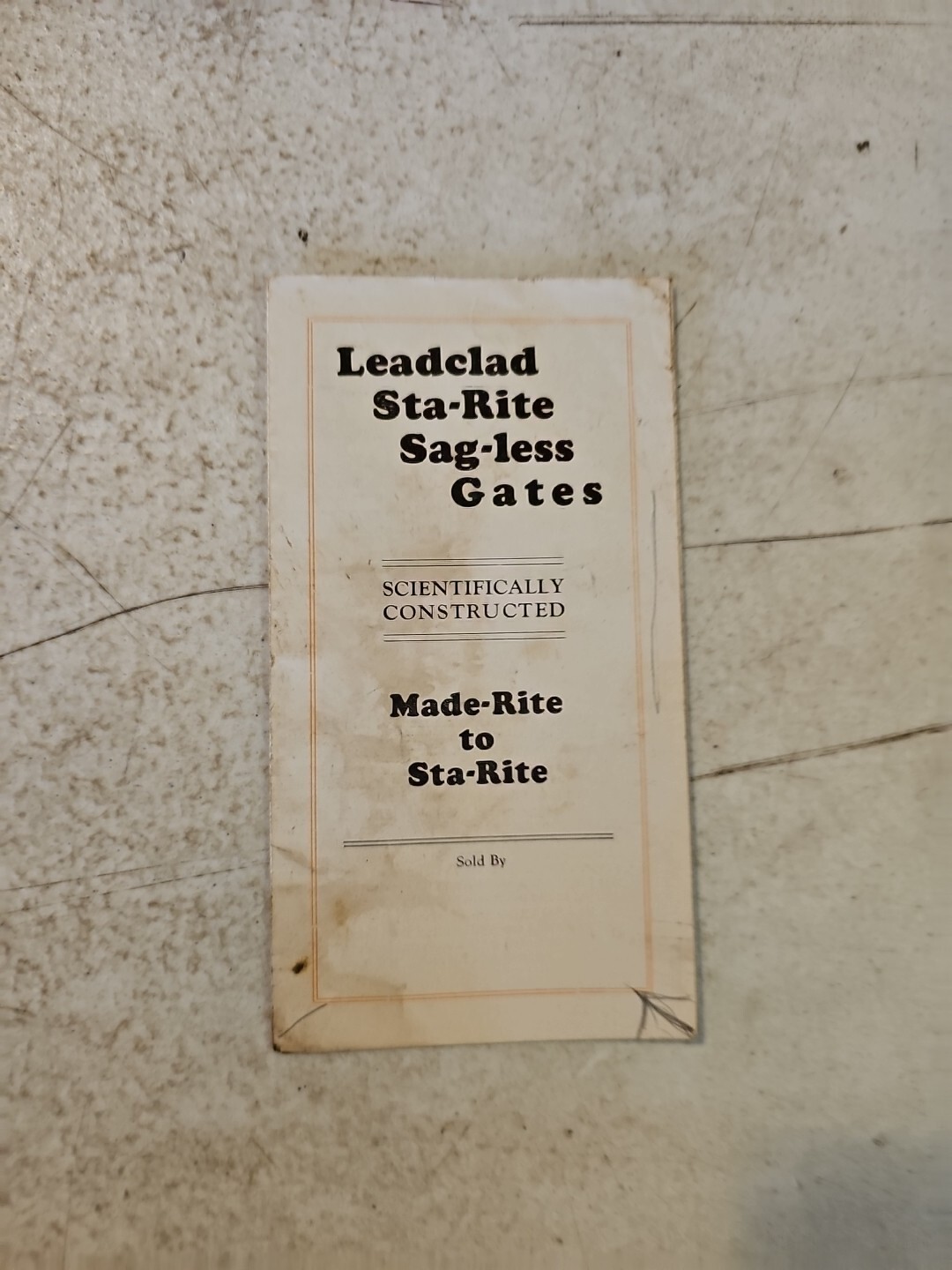 Vintage Leadclad Wire Co Sta-Rite Sag-Less Farm Gates Brochure