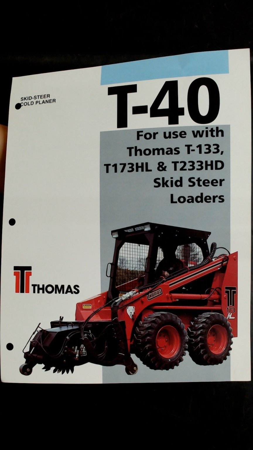Thomas T-40 Skid-Steer Cold Planer Brochure Agriculture Equipment