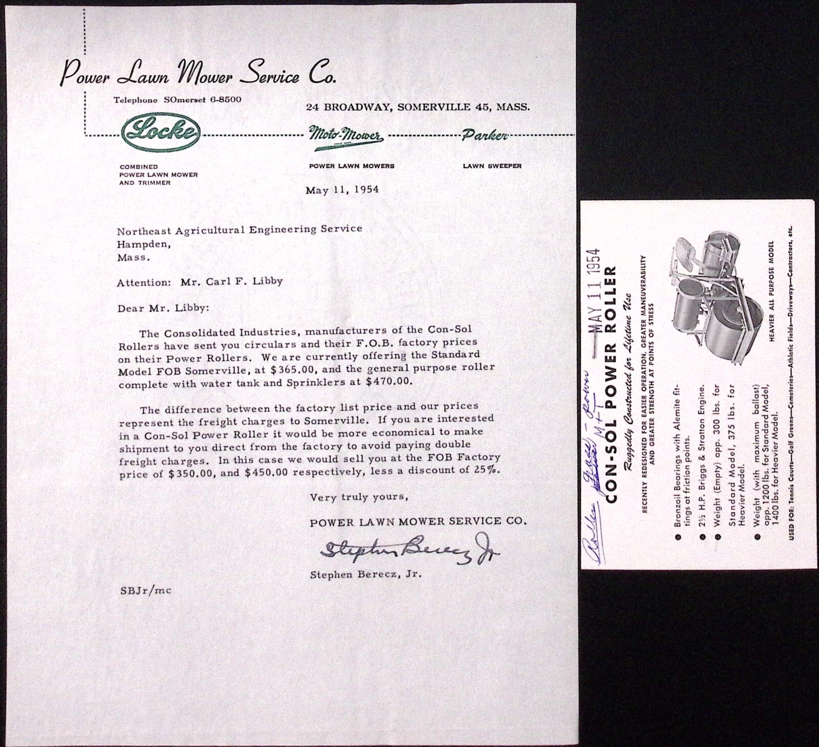 1954 Con-Sol Power Rollers Brochure Consolidated Industries Inc West Cheshire CT