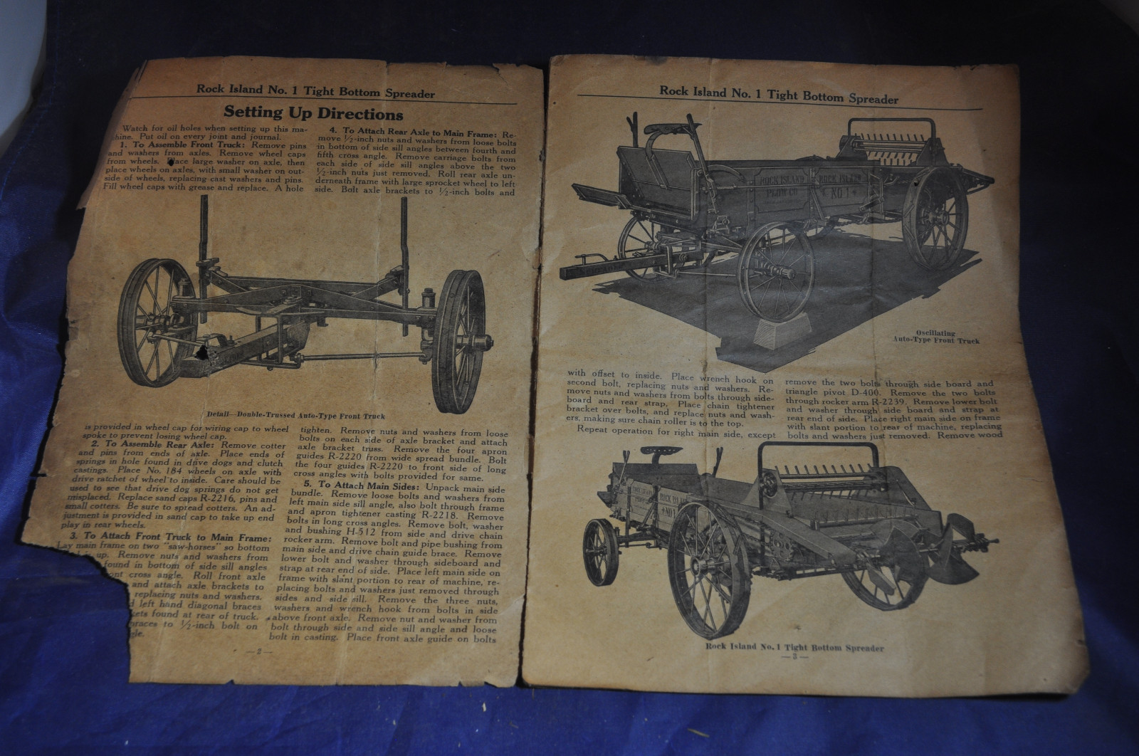 1929 Rock Island #1 TIght Bottom Spreader Repair List and Directions