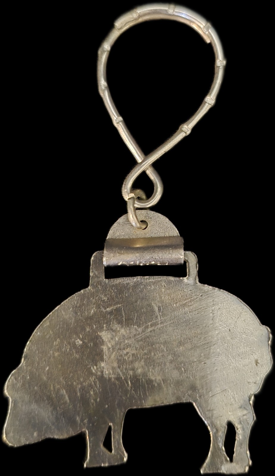 Vintage HMO Hog Pig Watch Fob Keychain Mid Century Livestock Farm Advertising