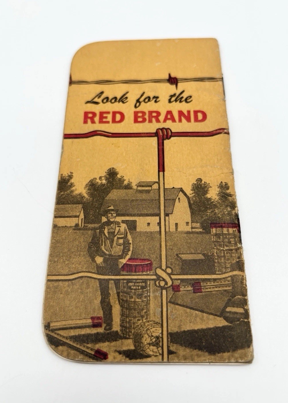 Vintage 40s Red Brand Fence Advertising Pocket Notebook USA Farm Promo Ephemera