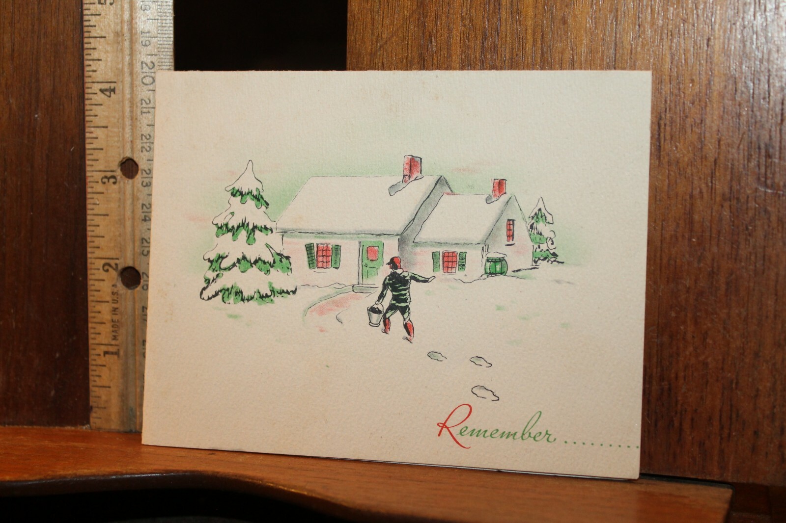 Antique 1940&rsquo;s Warmest Holiday Greetings Coal Wilton Flour and Feed Mill Conn