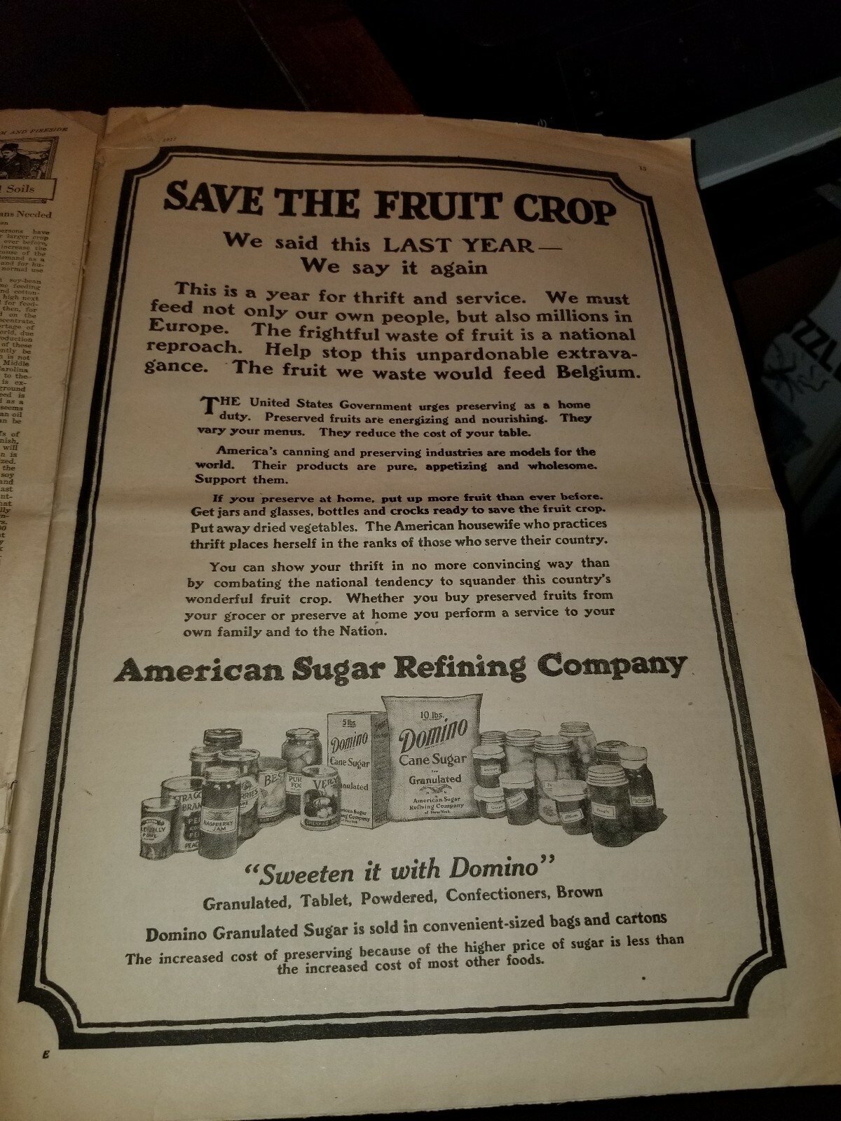 FARM and FIRESIDE The National Farm Paper 1917 DOMINO SUGAR GOODYEAR FIRESTONE