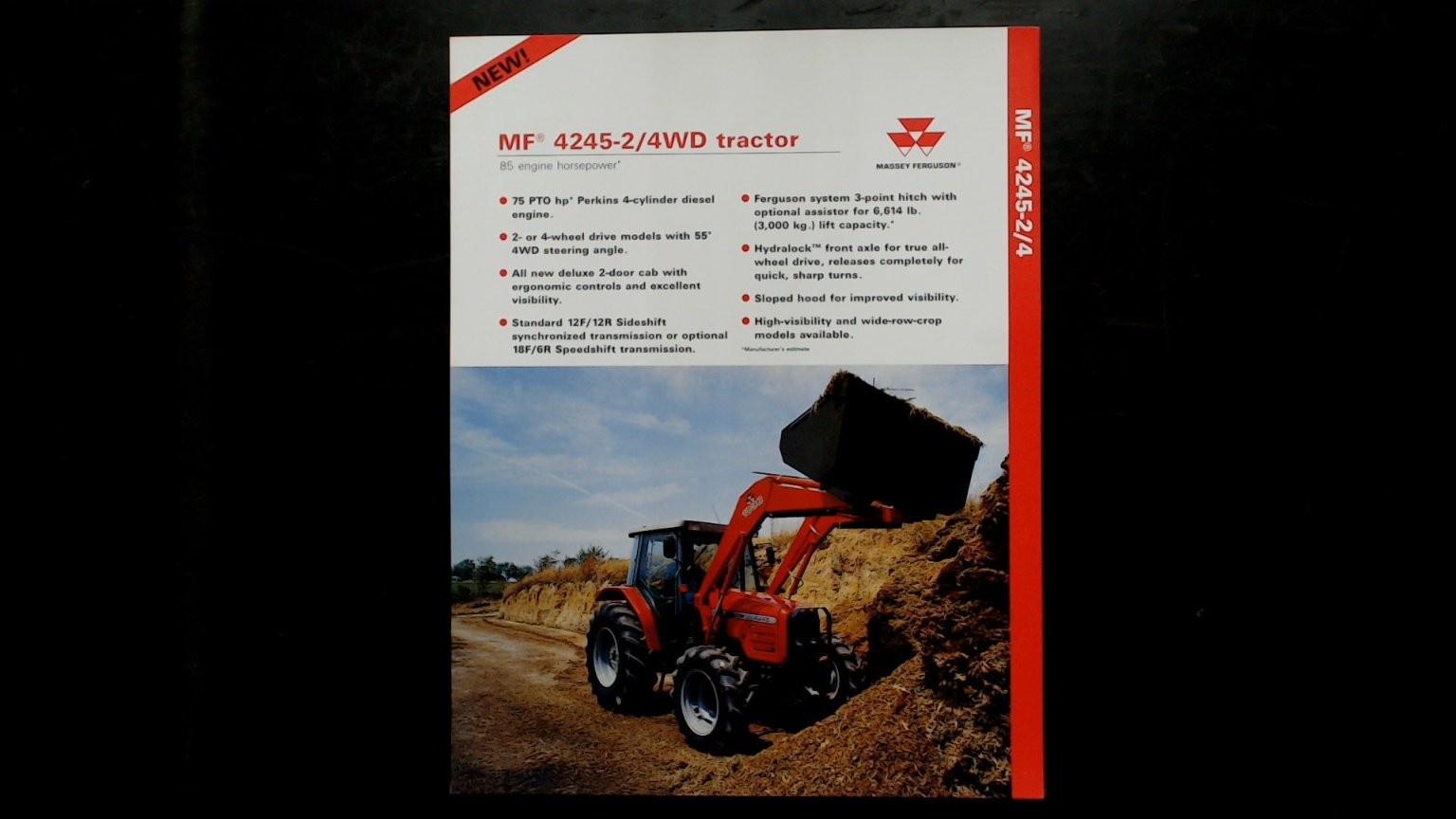 Massey Ferguson MF 4245-2/4WD Tractor Vintage Brochure Red White