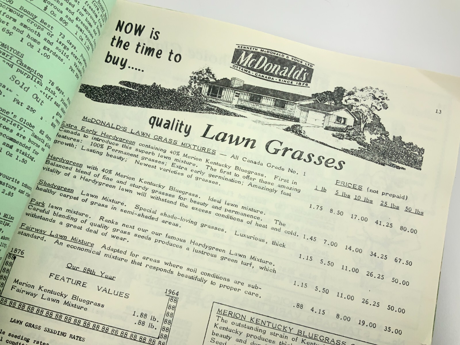 McDonald&rsquo;s Spring Garden Catalogue 1964 Seed Catalog Ottawa Canada EE629