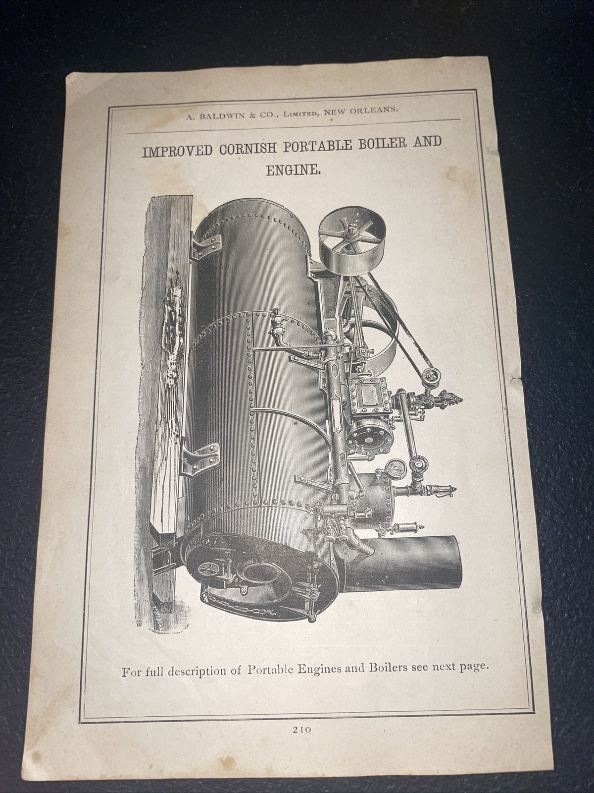 1891 Baldwin – Nagle Boiler & Engine – Farm Advertising – New Orleans