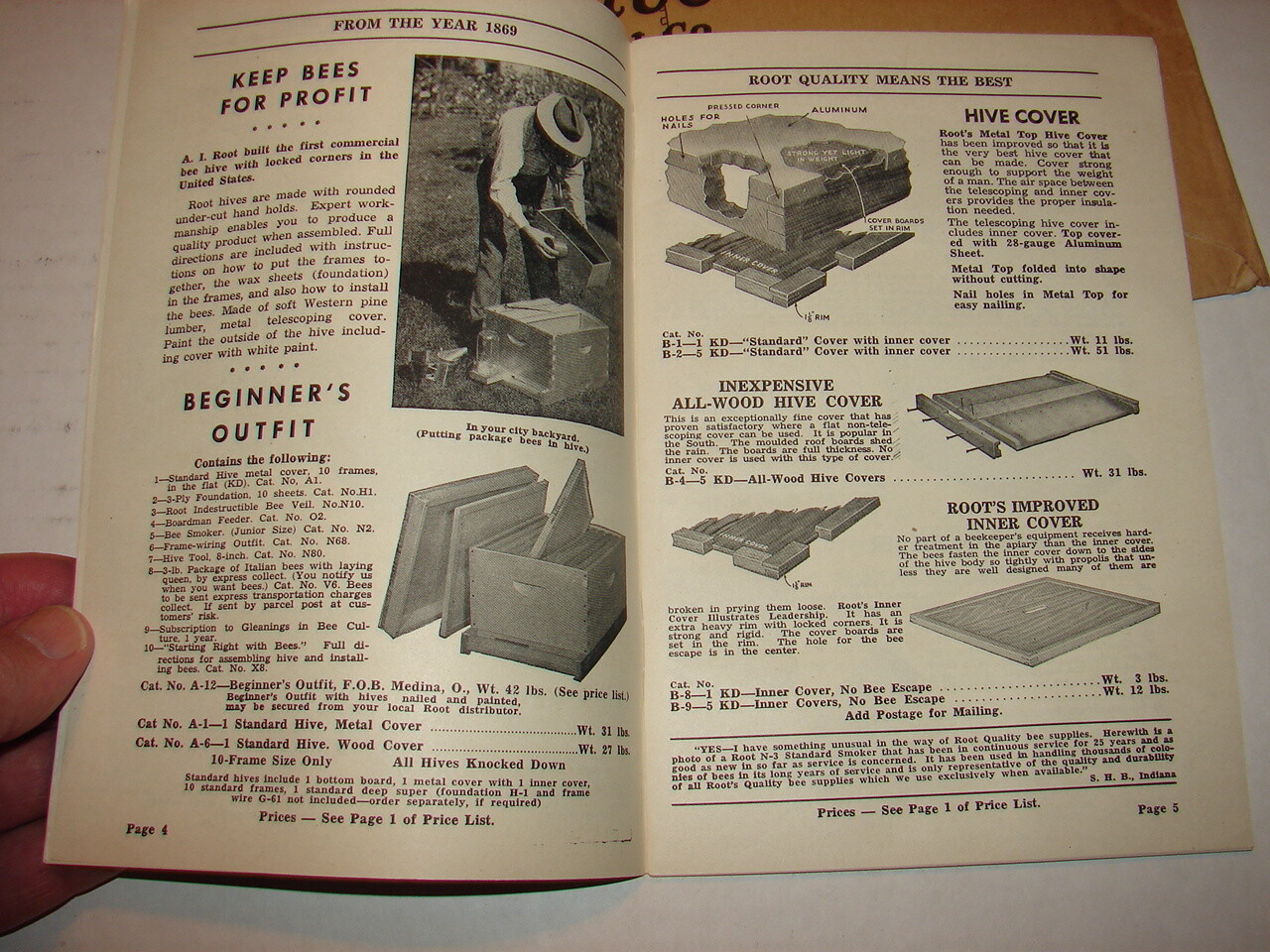 A I Root Co. Medina, OH Bee Supplies 1947 Catalog for The Bee-Keeper