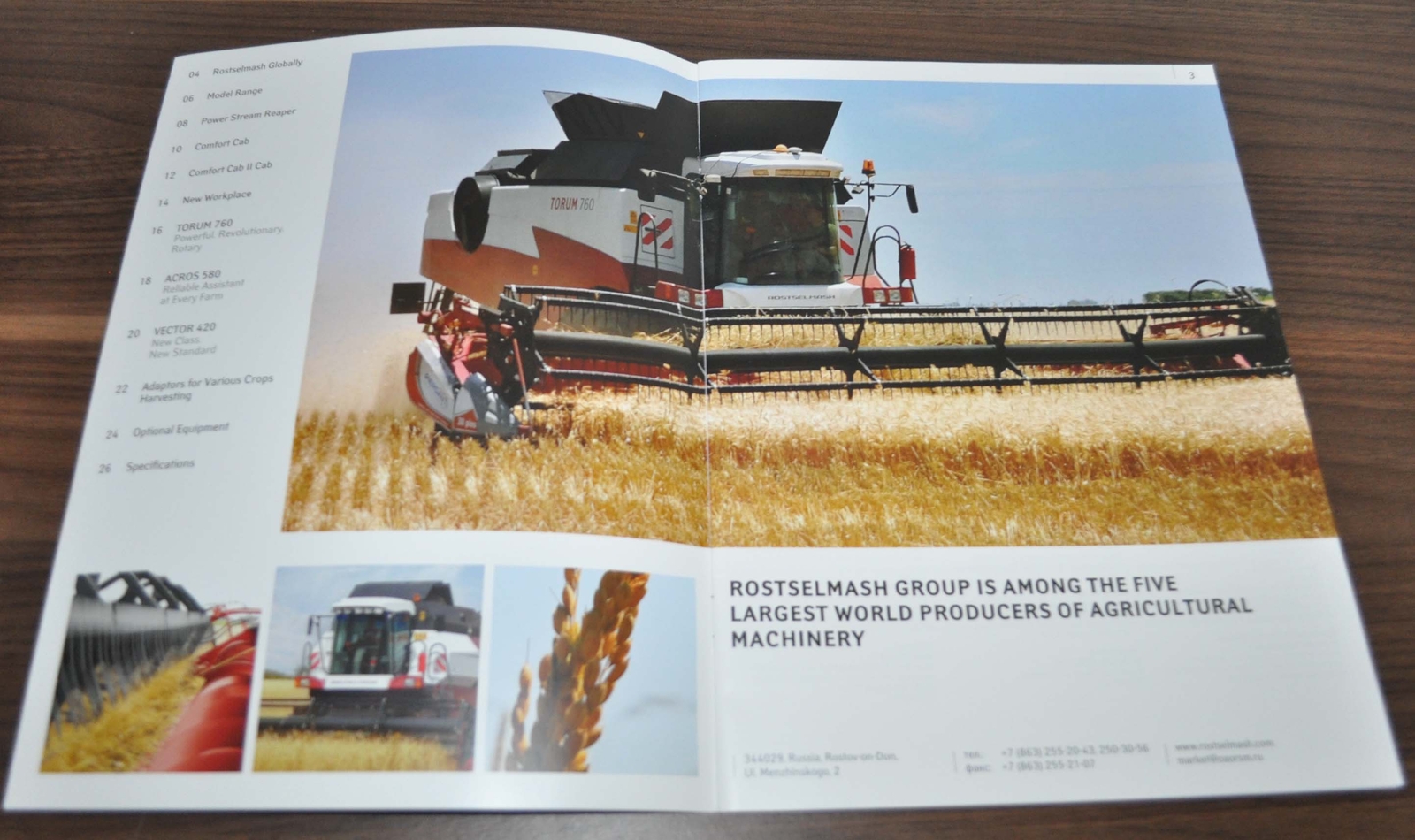 Rostselmash Grain Harvesting Machinery 2015 Agriculture Russia Brochure Prospekt