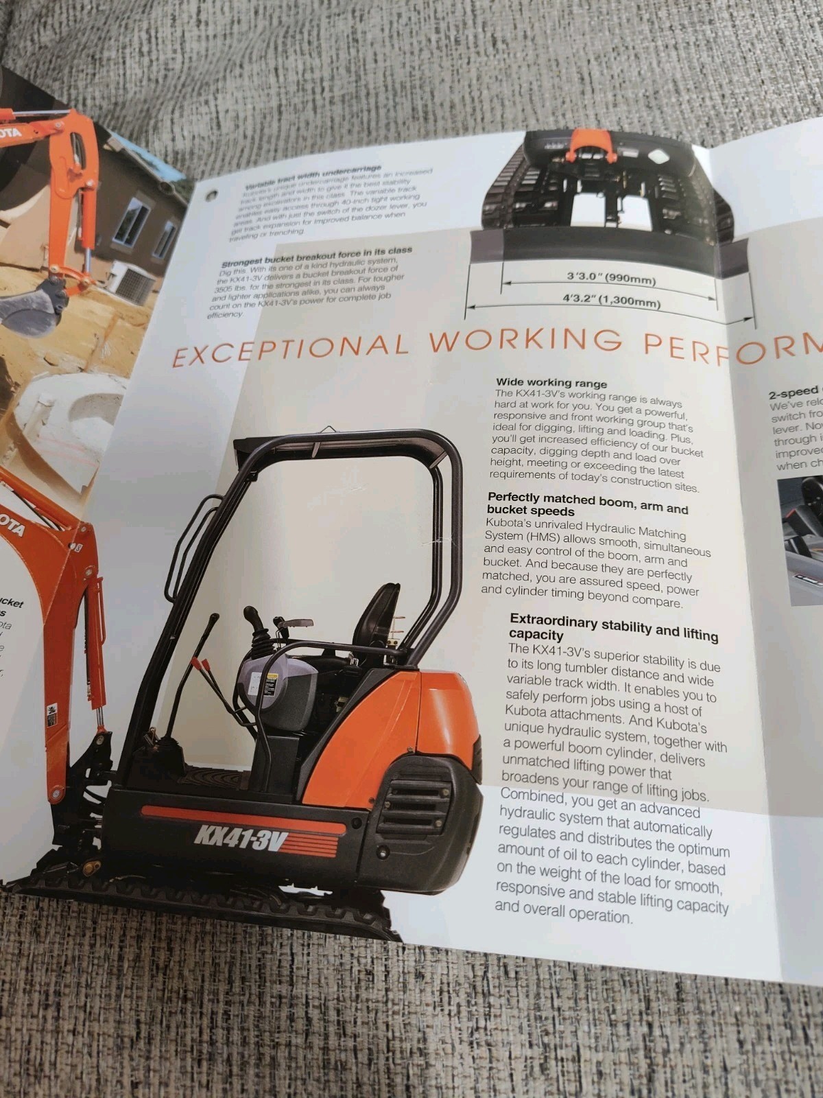 2003 Kubota KX Compact Excavator sales brochure