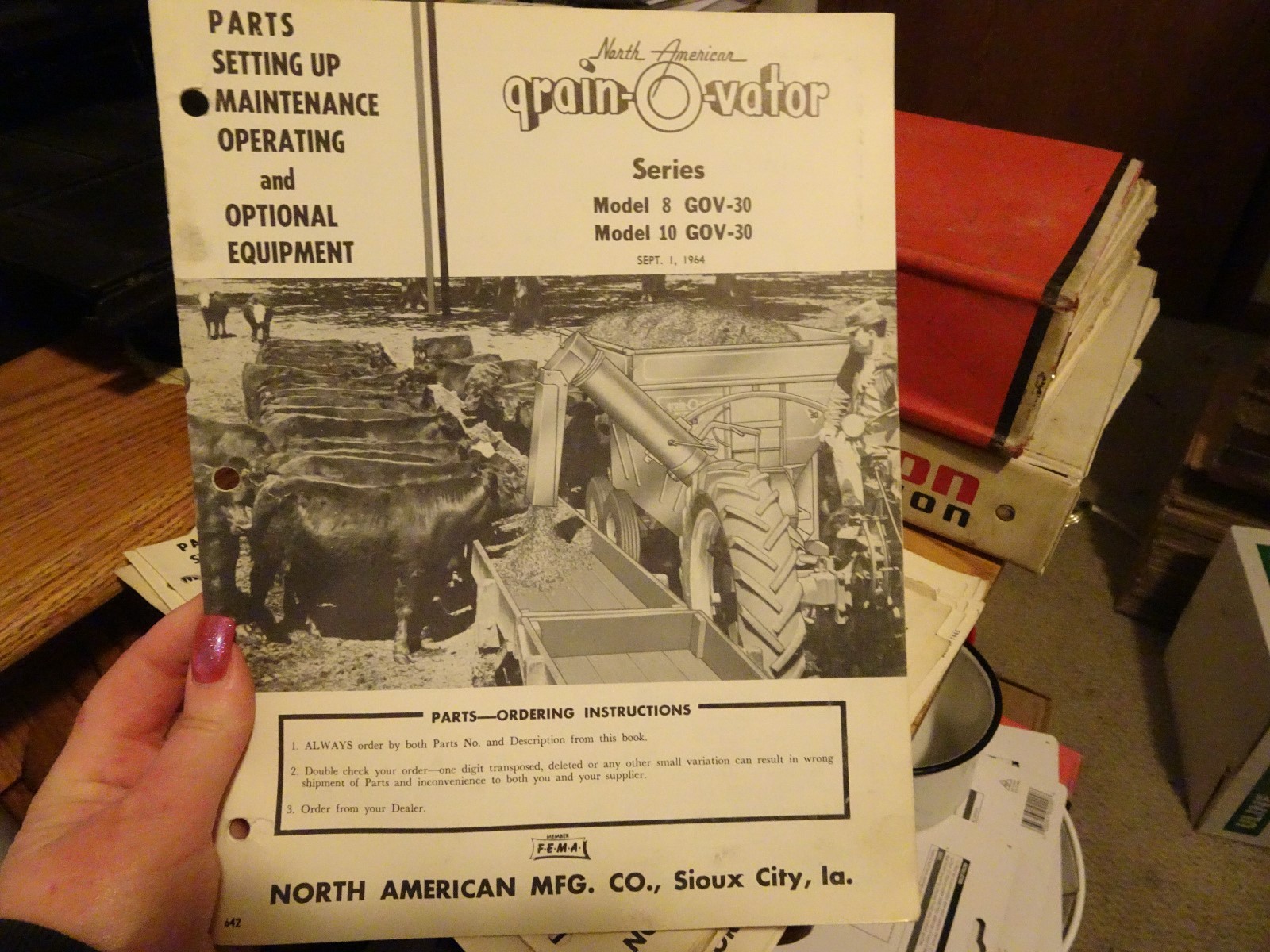 VINTAGE NORTH AMERICAN GRAIN O VATOR SERIES 8 GOV 30 10 GOV 30 PARTS OPERATING