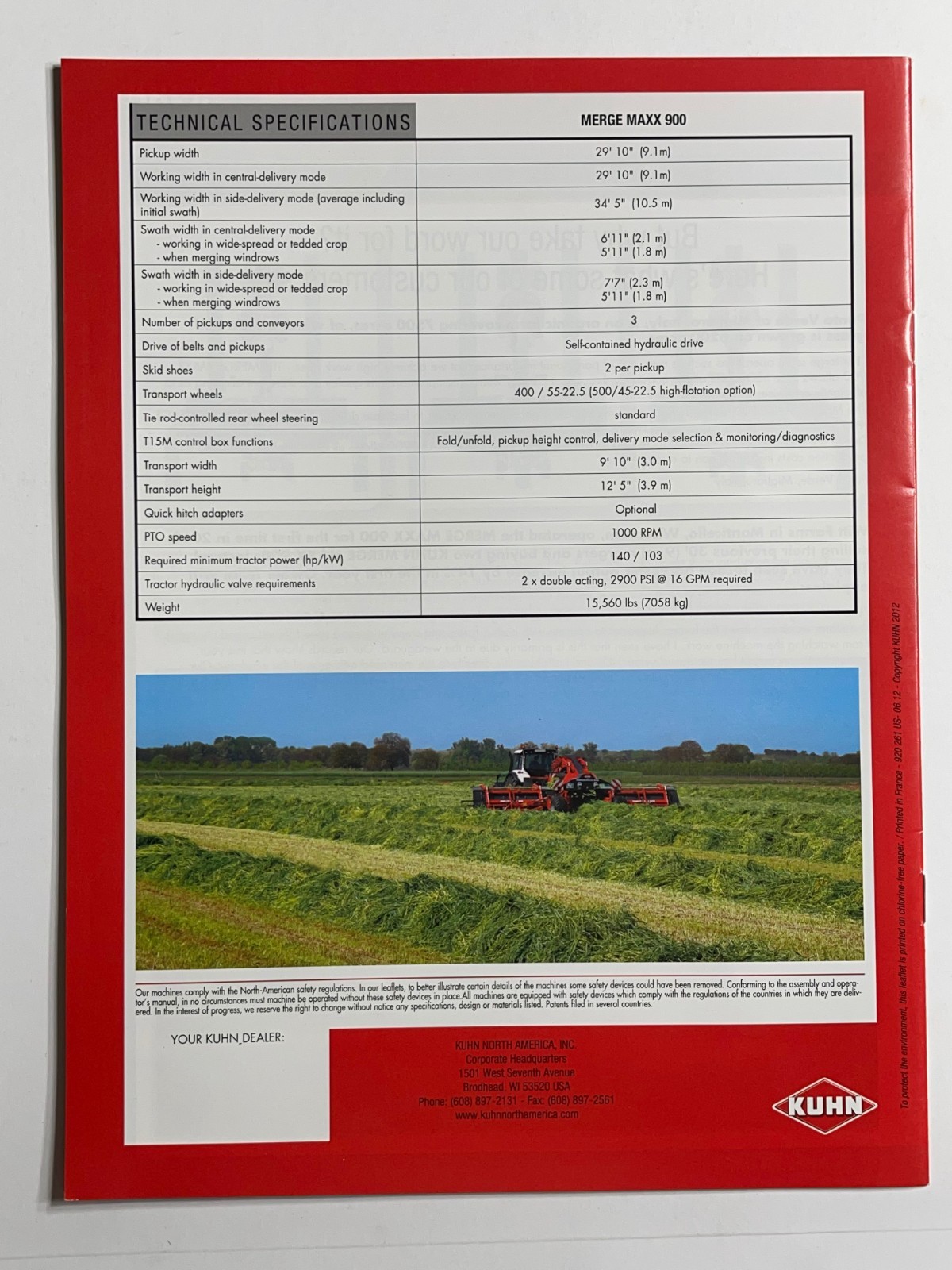 Kuhn MM900 Merge Maxx Belt Merger Sales Brochure *Showroom Booklet*