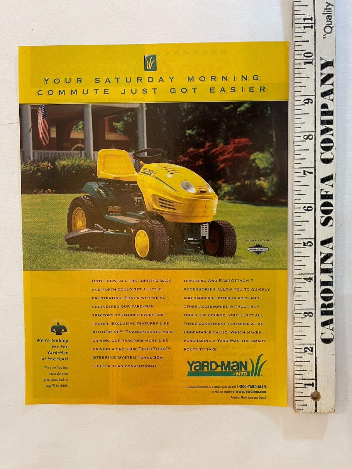 Vintage 1999 Print Ad Yard Man Tractor Riding Lawn Mower Advertisement