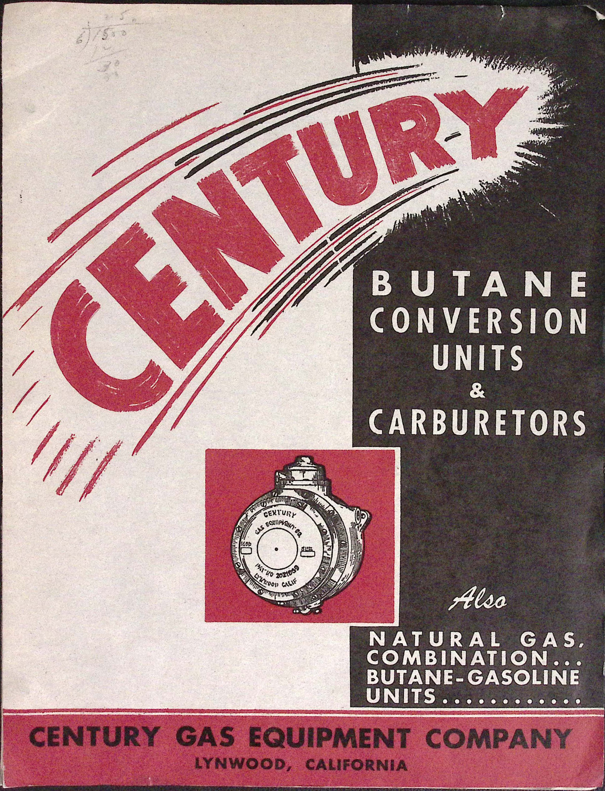 1949 Century Butane Conversion Units & Carburetors Century Gas Equipment Co