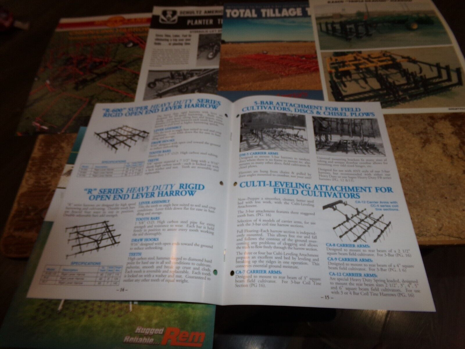 6-lot 1980&rsquo;s-2000&rsquo;s assorted harrow brochures in nice shape used
