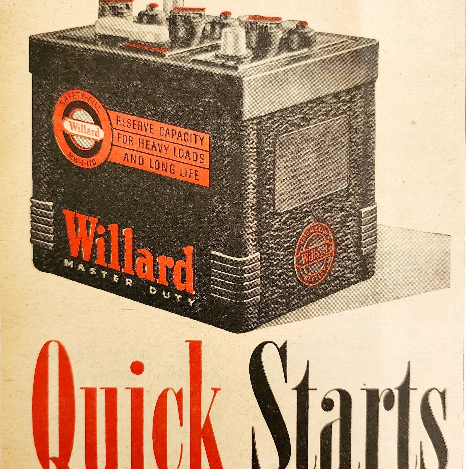 1947 Willard Storage Tractor Batteries Advertisement Farming Agriculture DWNN18