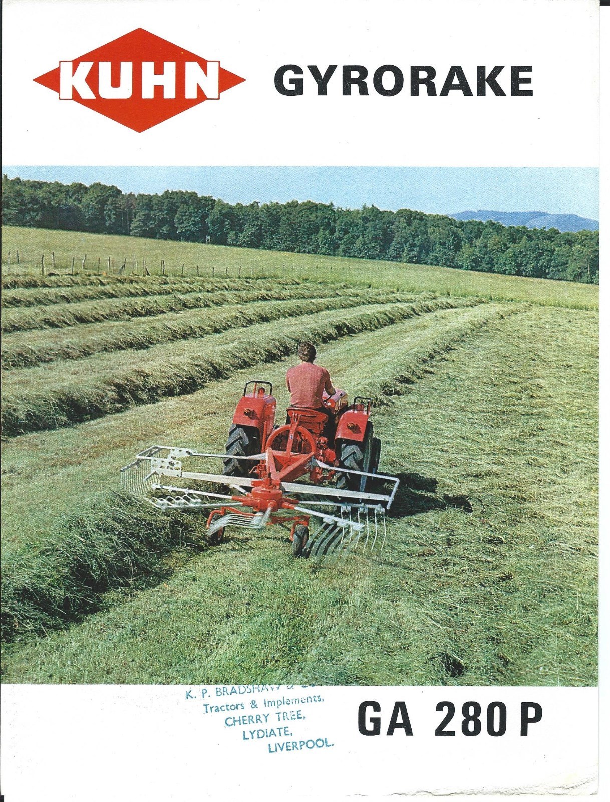 Farm Equipment Brochure – Kuhn – GA 280P – Gyrorake Rake – c1970&rsquo;s (F6188)