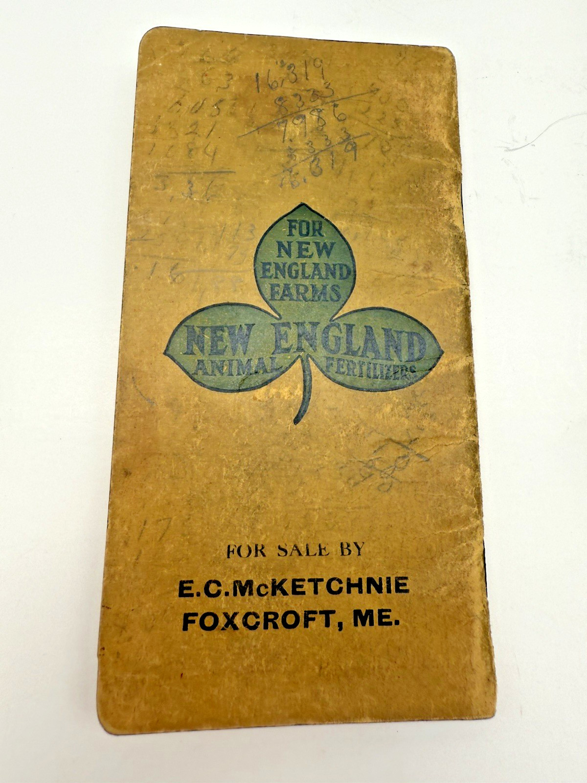 New England Animal Fertilizers Calendar Recipe and Notepad 1913.