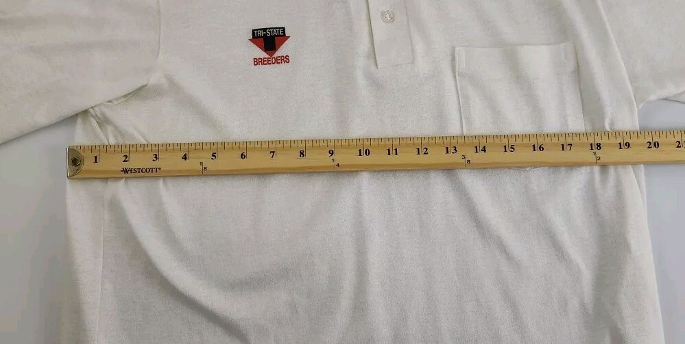 Vintage Tri-State Breeders White Polo Shirt Size L USA