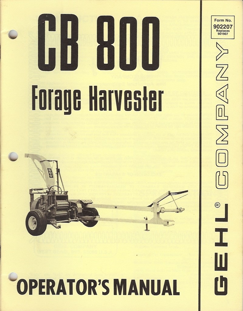 Farm Manual – Gehl – CB 800 – Forage Harvester – Operator&rsquo;s – 1978 (FM121)