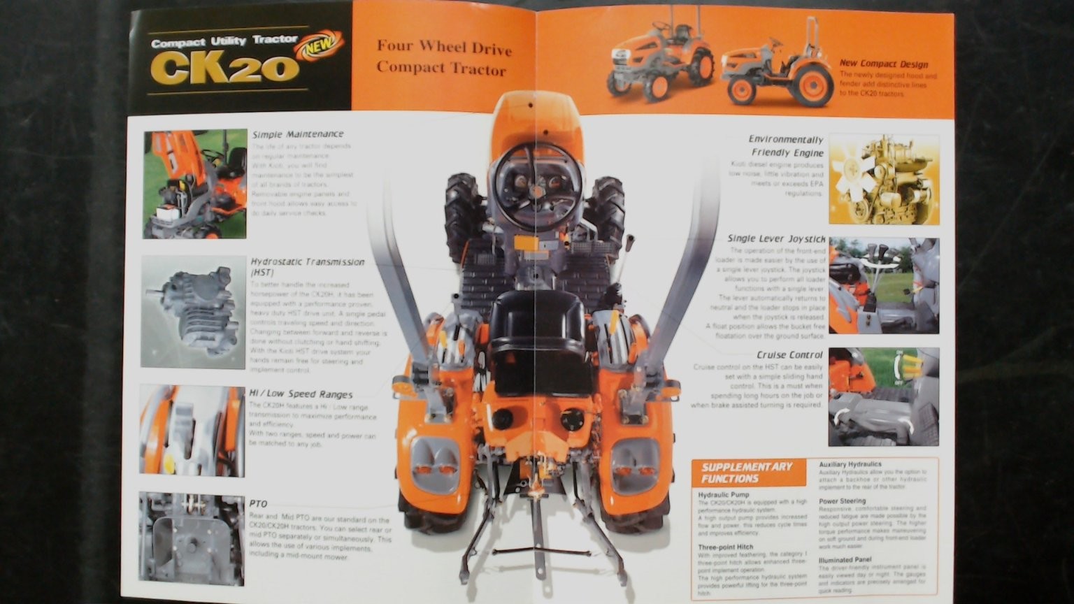 Kioti CK20 Compact Utility Tractor Brochure Vintage Agricultural Advertising