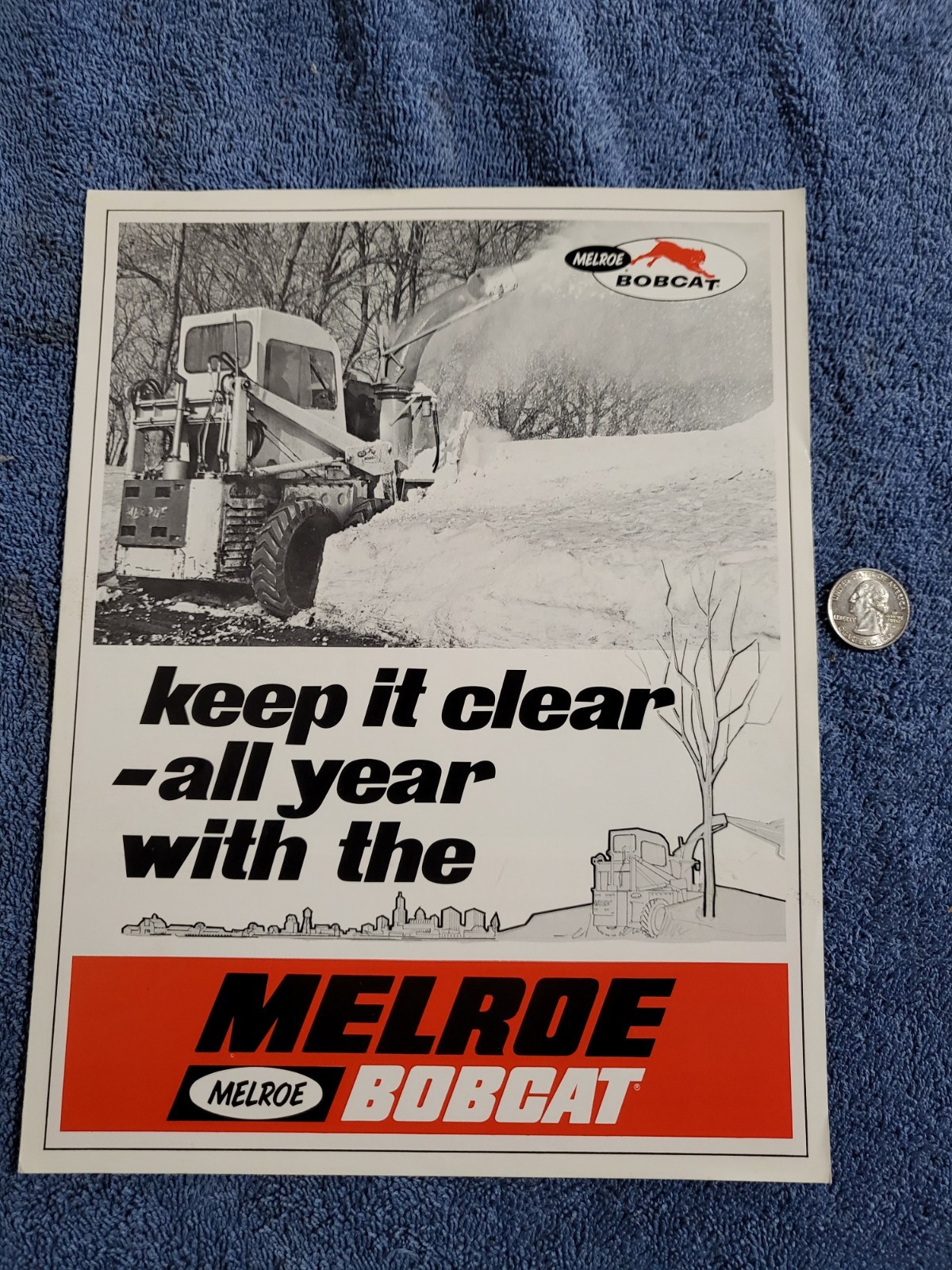 BROCHURE Vintage Melroe Bobcat M44 500 600 Skid Steer Loader Onan Kohler Wi 1966