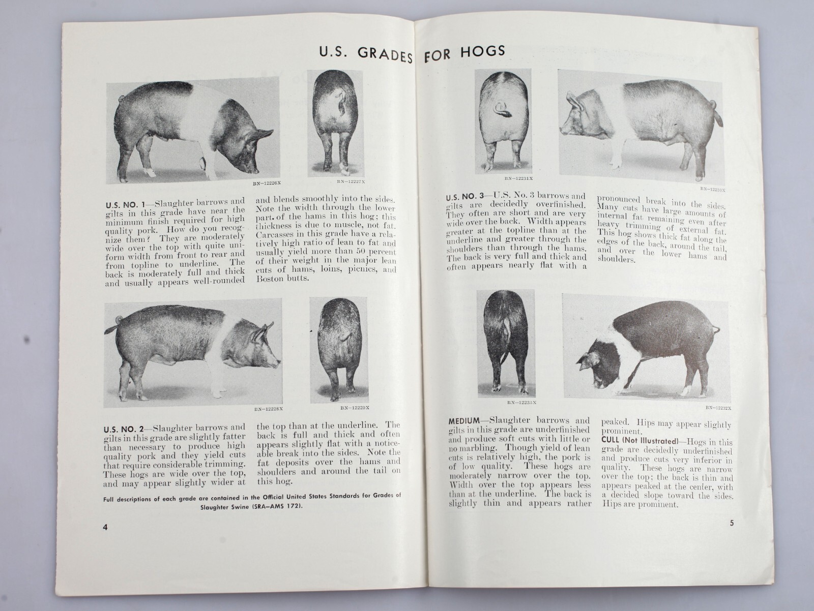 Vintage How Do Your Hogs Grade? USDA Marketing Bulletin No. 16 Booklet