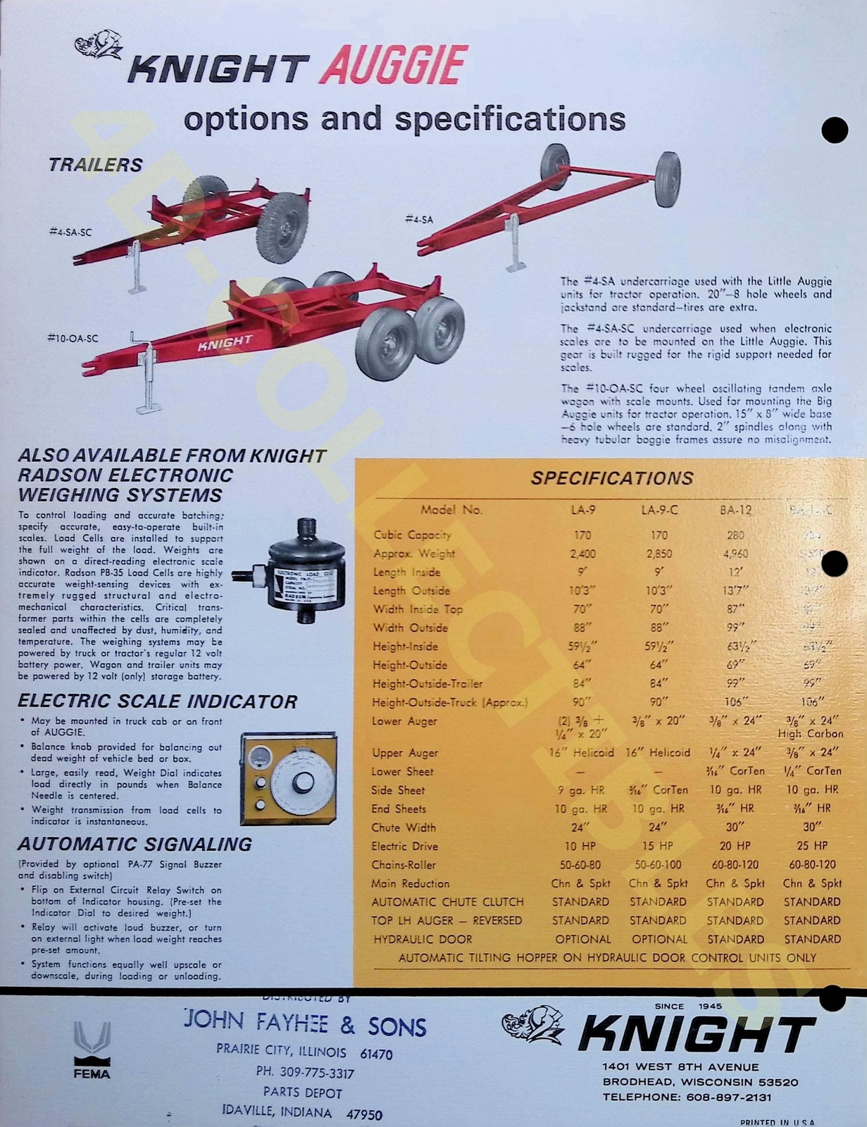 Vintage Farm Brochure Knight Auggie Mixer Blender Feeder 1960s