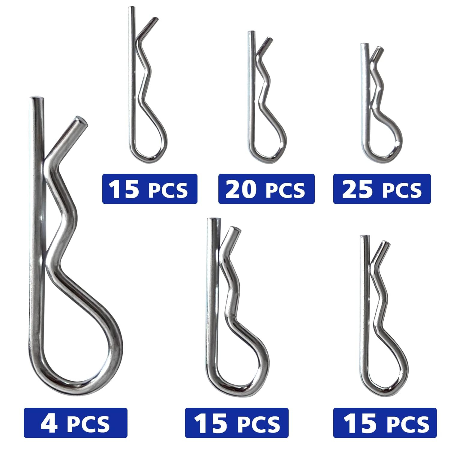 Hitch Pin Clip Pins 119Pcs – Linch and PTO Pins for Trailers Tractors Trucks Tow