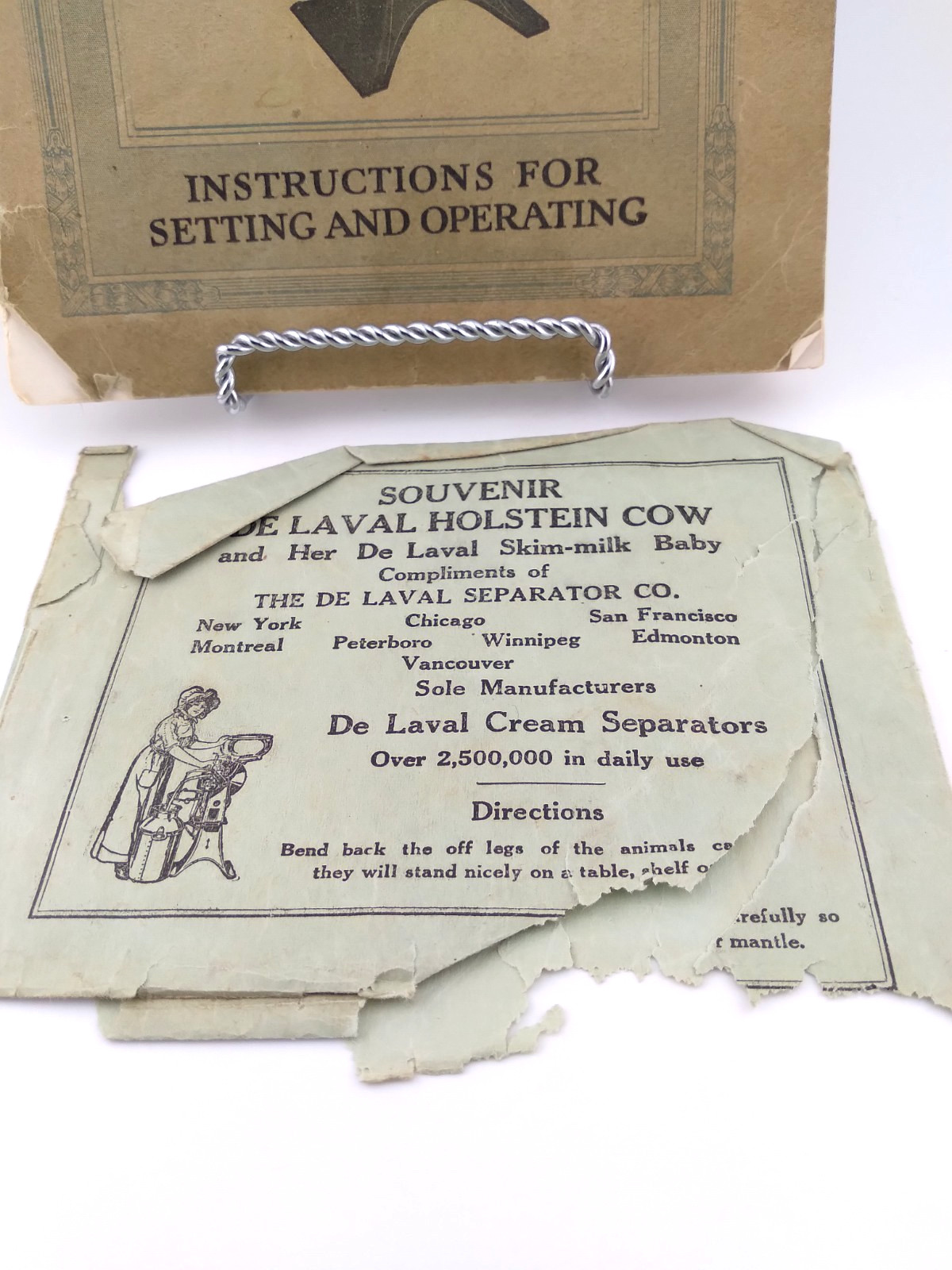 De Laval Cream Separator No. 15 Setting Up Operation Use & Cow Envelope