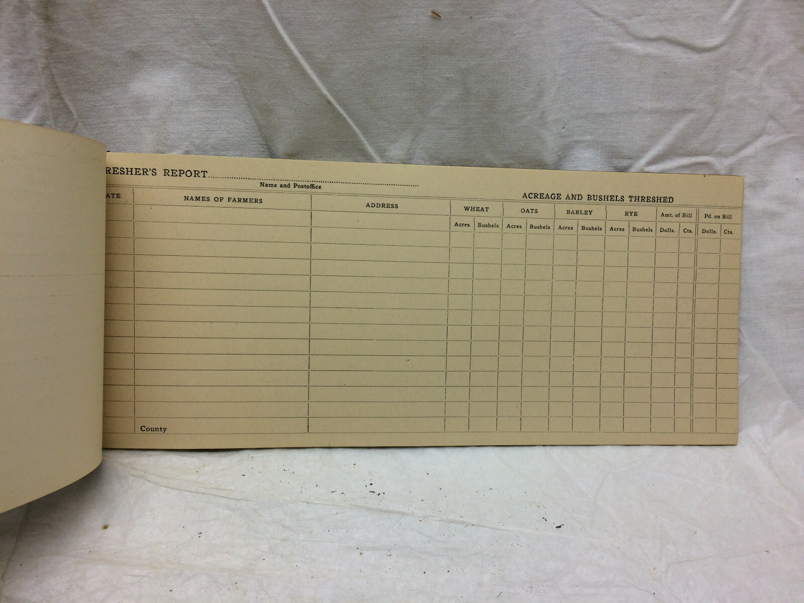 Vintage Threshers&rsquo; Book Farming Receipt Book Crop Weights & Measurement Chart