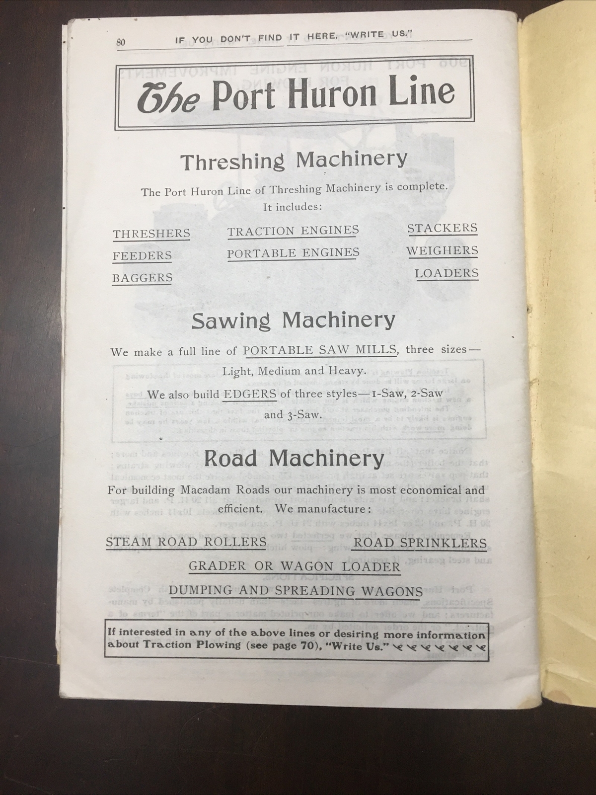 Port Huron Engine & Thresher Co. Catalog No 13 Port Huron Supplies 1906