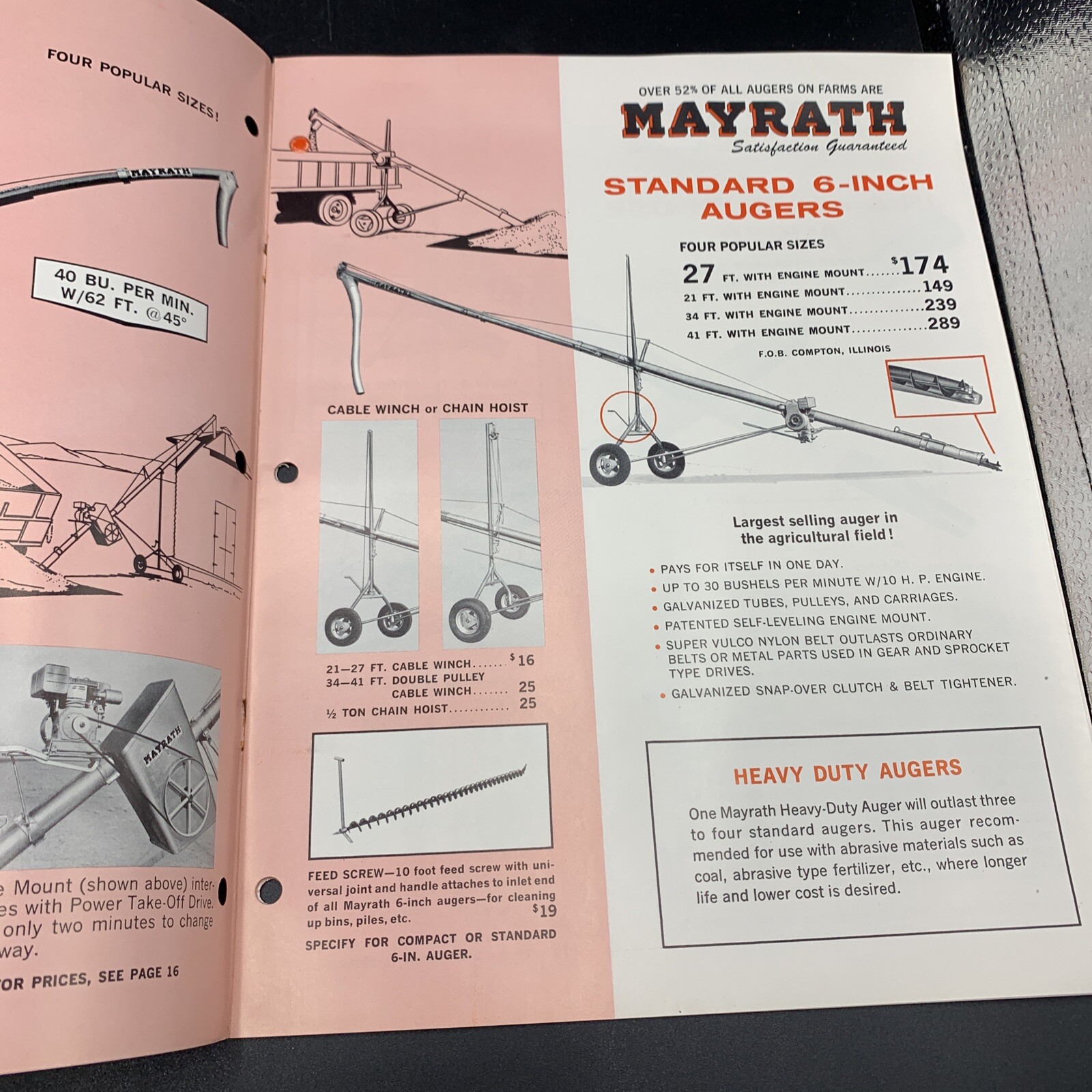 Original 1966 Mayrath Company Farm Equipment Brochure-16 Pages-Compton IL