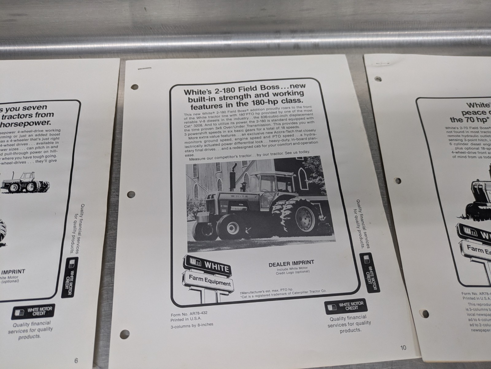 Lot Of 12 White Tractors Implements Dealership Sales Brochures Information