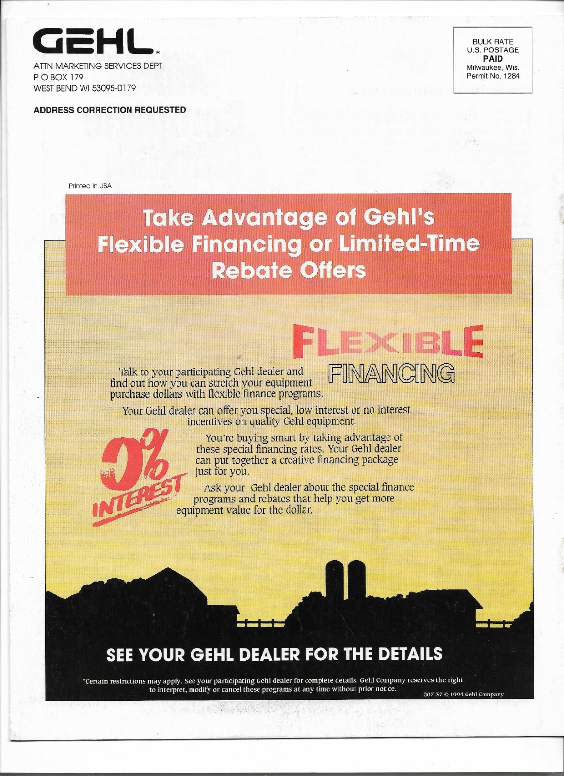 Original OEM Gehl Good Ideas Volume 10 Number 4 Magazine Brochure Book Pamphlet