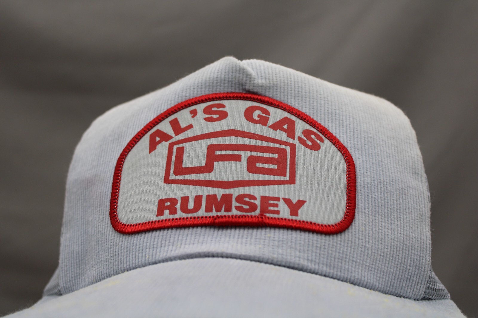 Vintage Patched Corduroy Hat – Al&rsquo;s Gas Rumsey – Adult Snapback