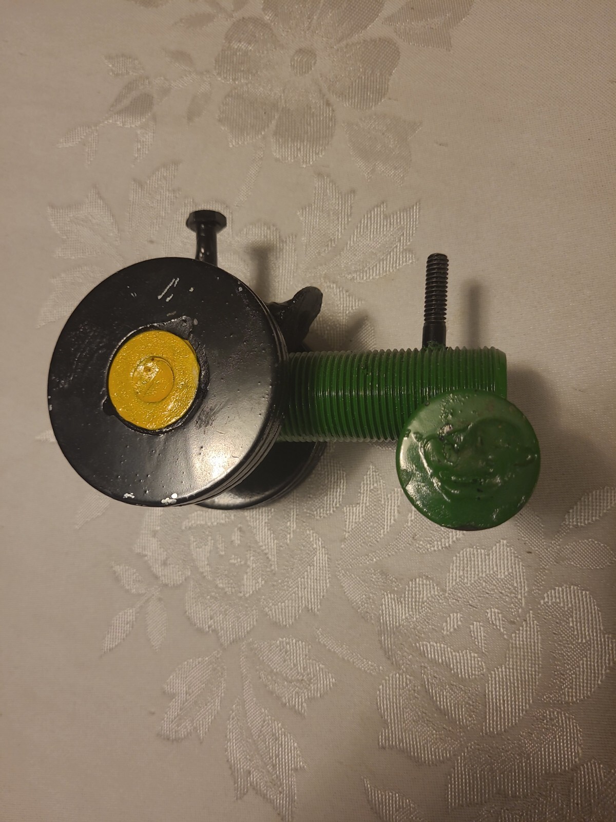 Custom Handmade Farm Tractor Scrap Bolts & Nuts – Black, Green 3 1/2&Prime; H x 5&Prime; L