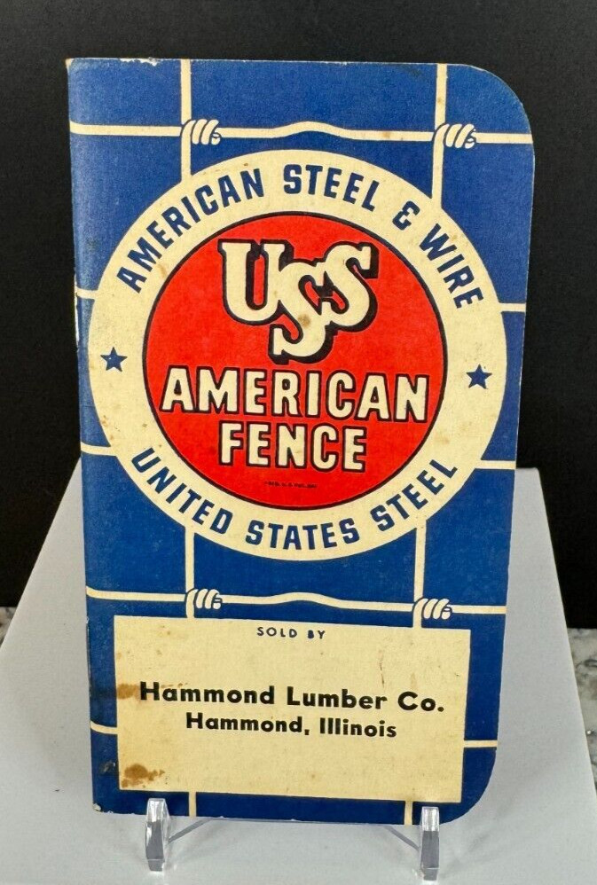 Vintage 1953 USS American Steel & Wire Hammond Lumber Co. Hammond IL Memo Book