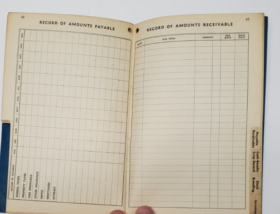 Vintage 1947 Mobilgas Flying Red Horse Farm Cash Account Book