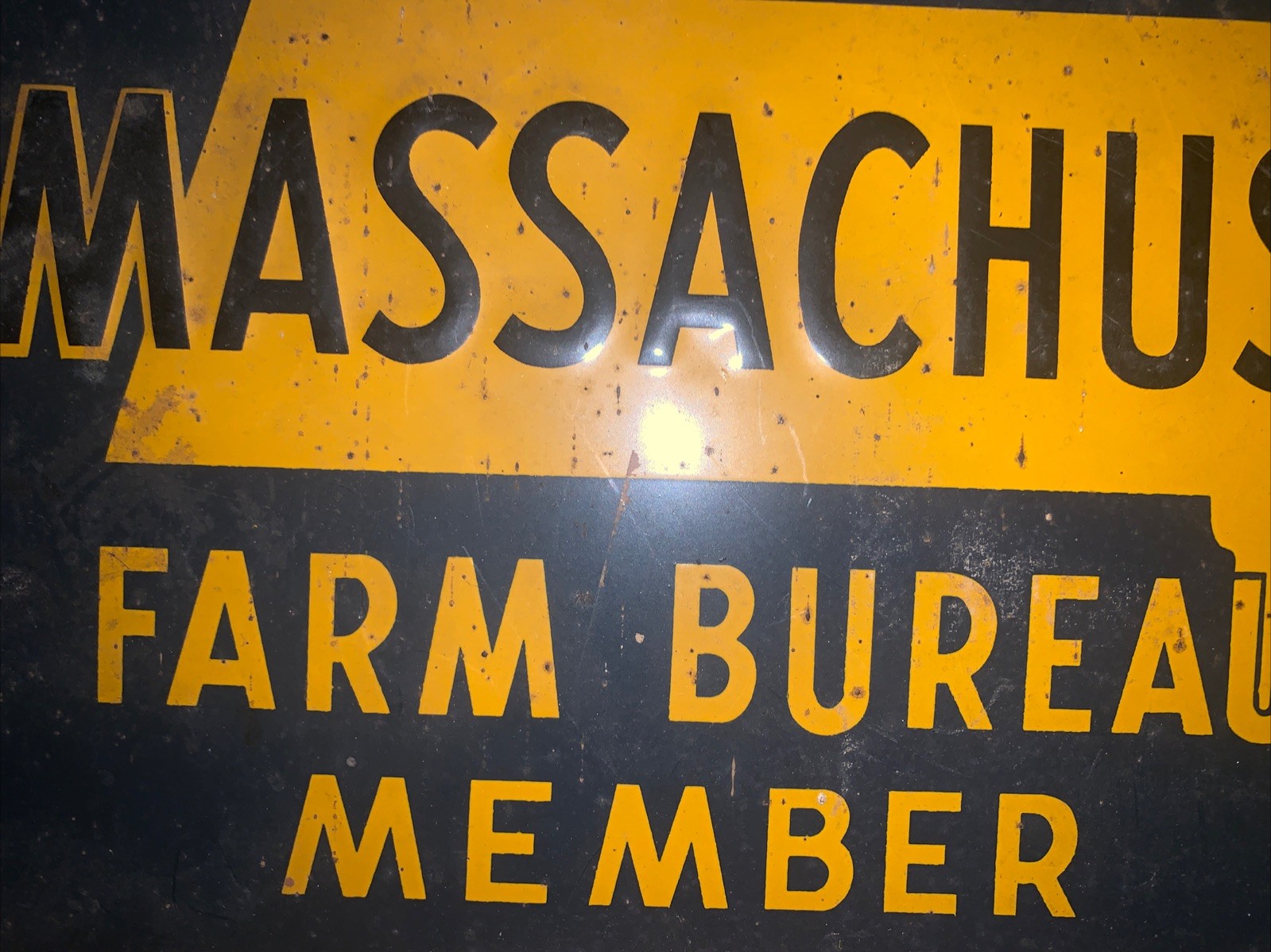 Vintage Massachusetts Farm Bureau Member Metal Sign by Scioto Sign, Kentucky, O