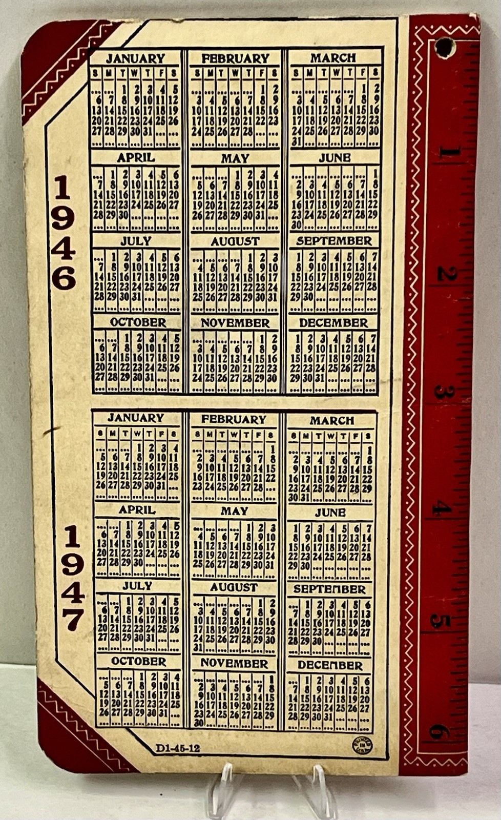 Vintage 1946 1947 Farmers Pocket Ledger Book Farm Service Arcanum Ohio Calendar